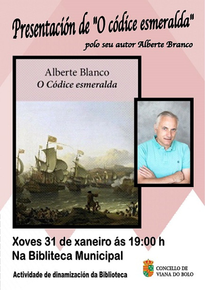 Cartel de presentacion do libro O codice esmeralda