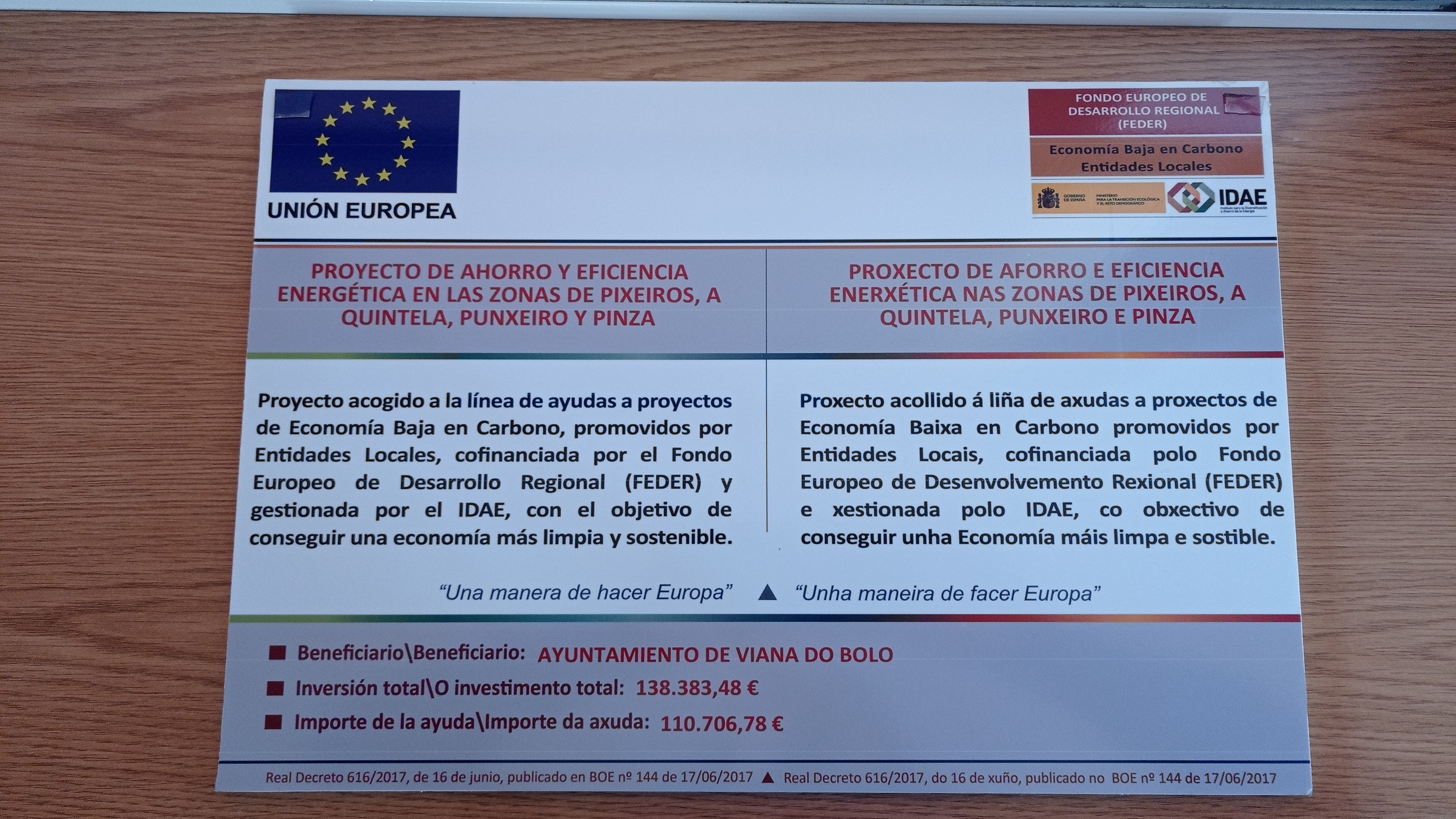LOTE 2: FEDER-EELL-2020-004413_PROXECTO DE AFORRO E EFICIENCIA ENERXÉTICA NAS ZONAS DE PIXEIROS, A QUINTELA, PUNXEIRO Y PINZA.